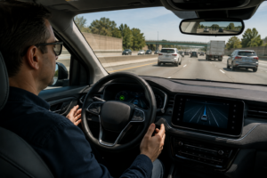 Attentive driver monitoring a partial automation system on the highway
